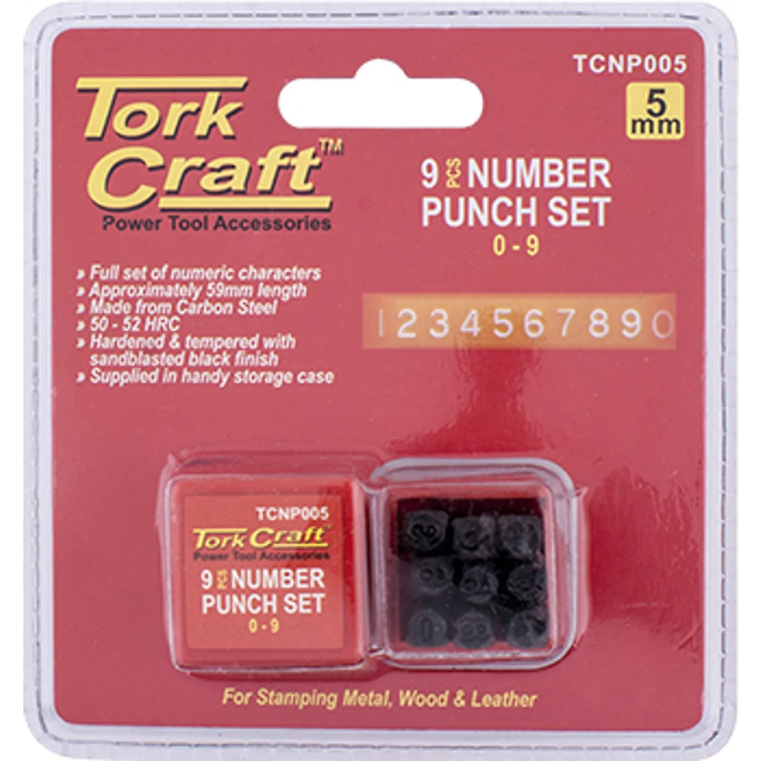 TCNP005.webp NUMBER PUNCH SET 5MM (0-9MM) BLACK FINISH - Image 1