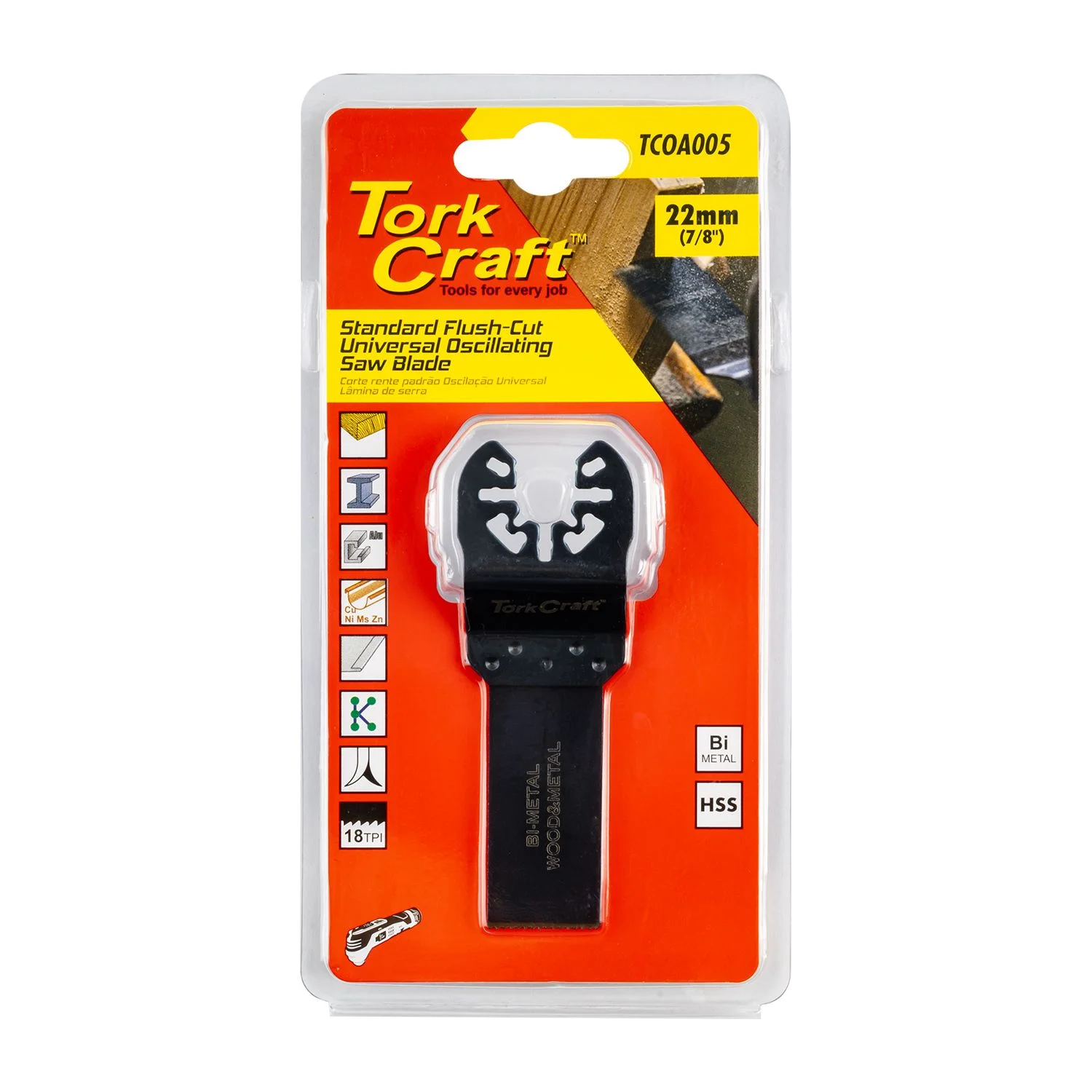 TCOA005.webp QUICK CHANGE FLUSH CUT METAL SAW BLADE 22MM(7/8″)18TPI - Image 1