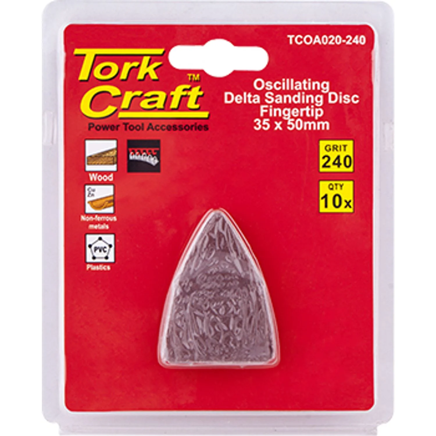 TCOA020-240.webp OSCILLATING SANDPAPER A/O 35X50MM 10PC FINGERTIP 240GRIT - Image 1