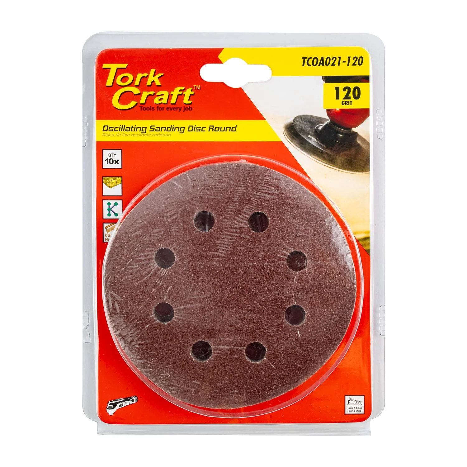 TCOA021-120.webp OSCILLATING SANDPAPER A/O 115MM 10PC ROUND 120GRIT - Image 1