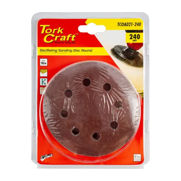 OSCILLATING SANDPAPER A/O 115MM 10PC ROUND 240GRIT