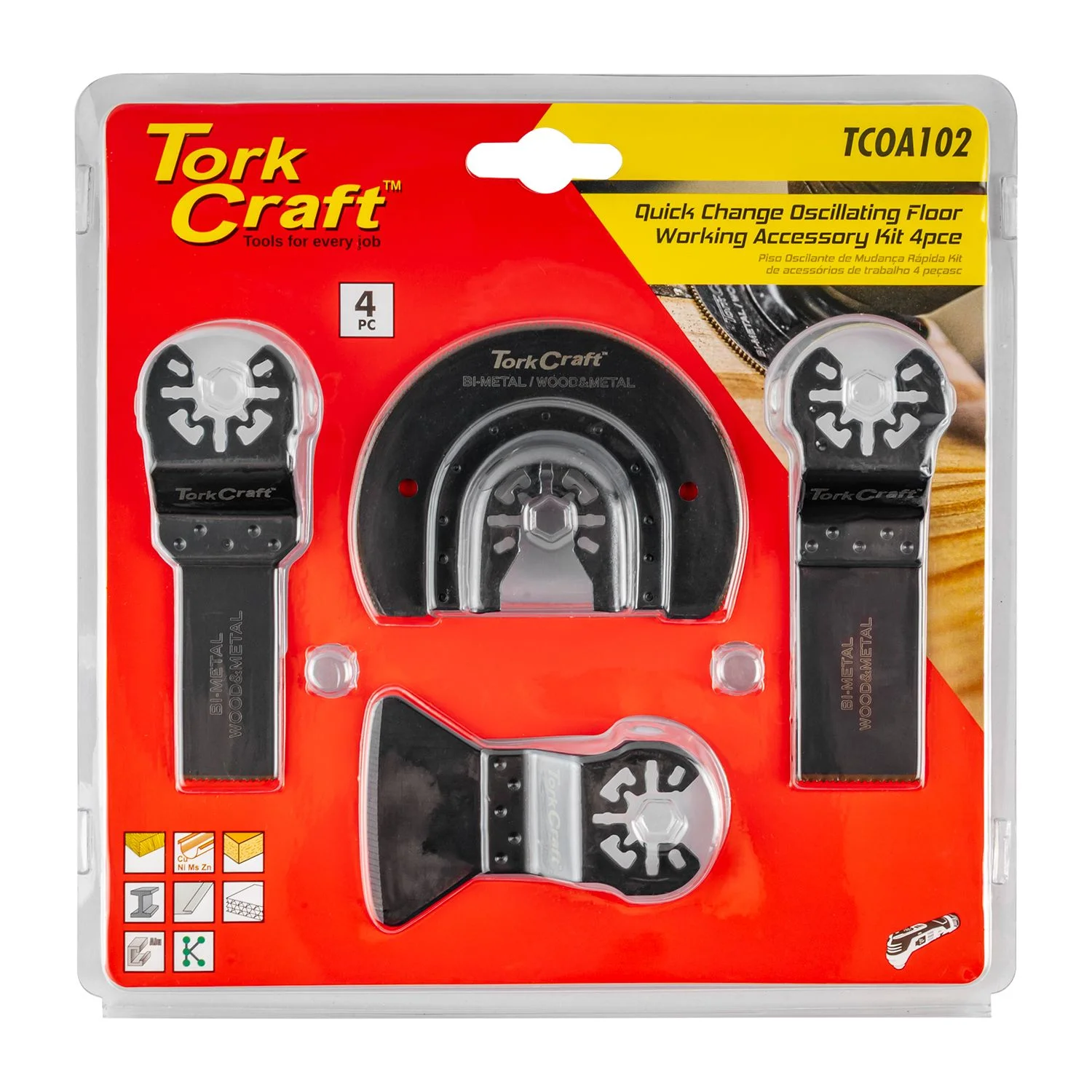 TCOA102.webp QUICK CHANGE OSCILLATING FLOOR WORKING ACCESSORY KIT 4PC - Image 1
