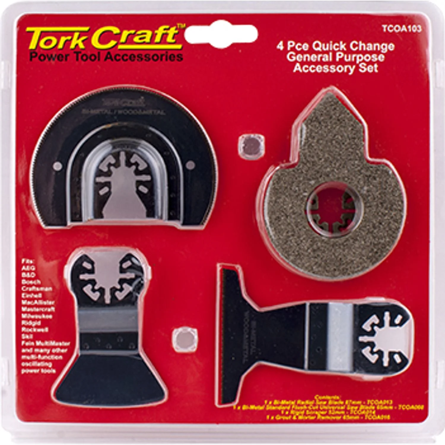 TCOA103.webp QUICK CHANGE OSCILLATING GENERAL PURPOSE ACCESSORY KIT 4PC - Image 1
