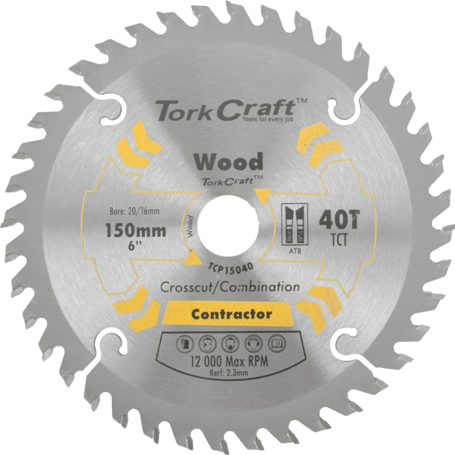 TCP15040.webp BLADE CONTRACTOR 150 X 40T 20/16 CIRCULAR SAW TCT - Image 1