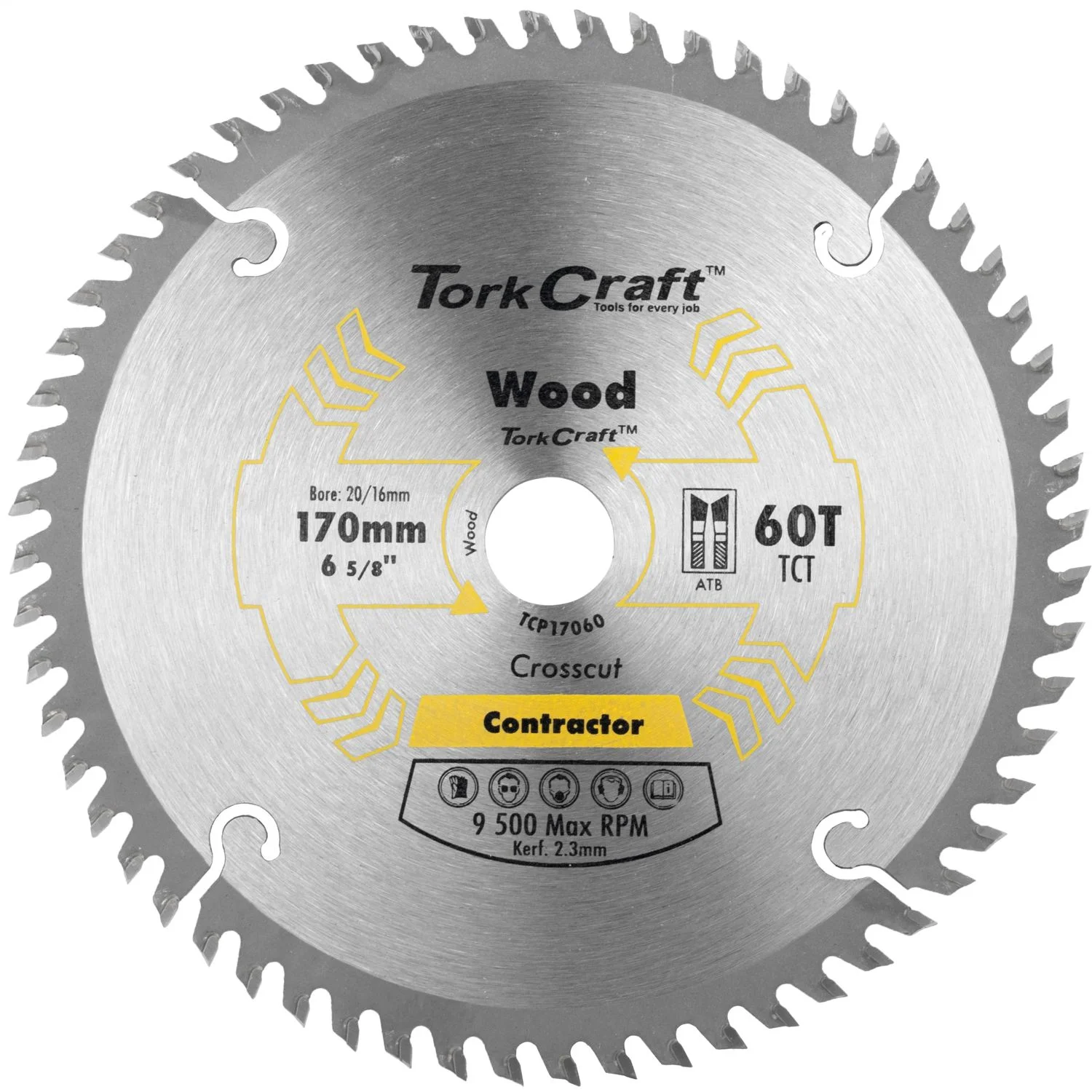 TCP17060.webp BLADE CONTRACTOR 170X60T 20/16 CIRCULAR SAW TCT - Image 1