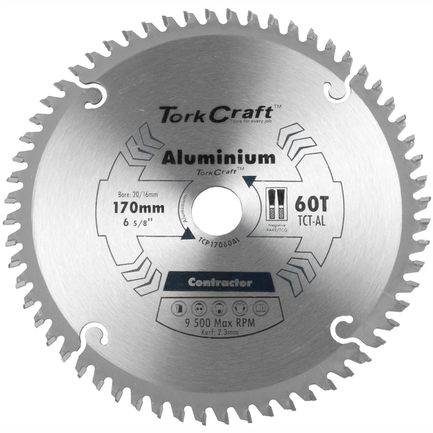 TCP17060AL.webp BLADE CONTRACTOR ALUM 170 X 60T 20/16 CIRCULAR SAW TCT - Image 1