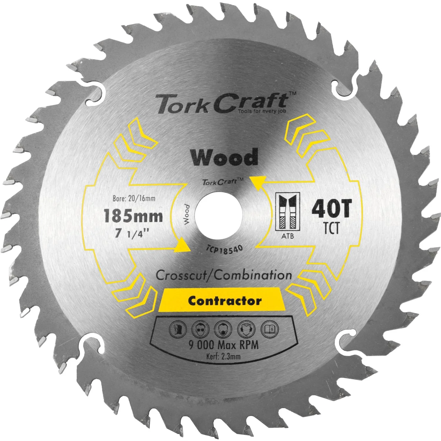TCP18540.webp BLADE CONTRACTOR 185 X 40T 20/16 CIRCULAR SAW TCT - Image 1