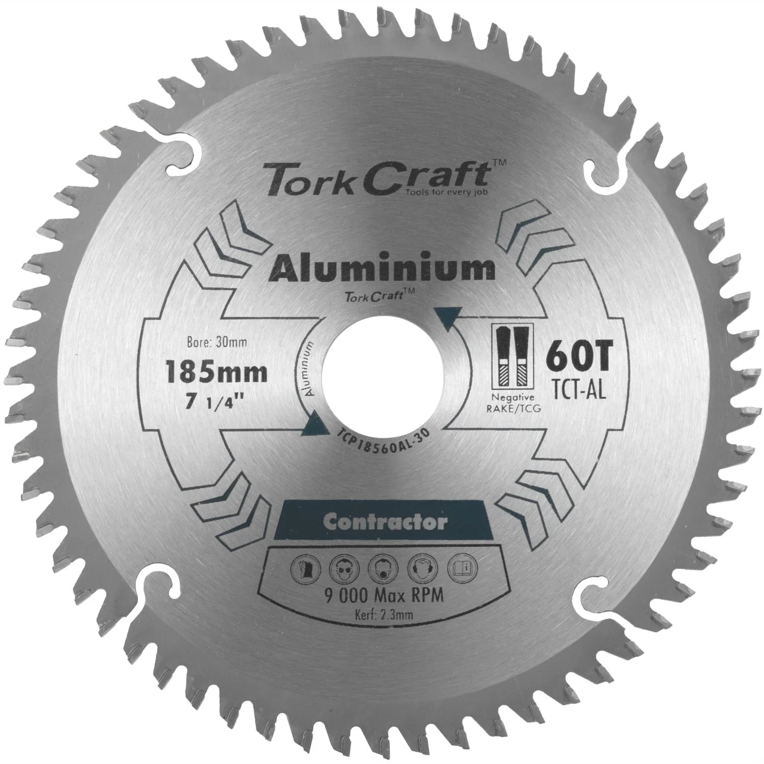 TCP18560AL-30.webp BLADE CONTRACTOR ALUM 185 X 60T 30 CIRCULAR SAW TCT - Image 1