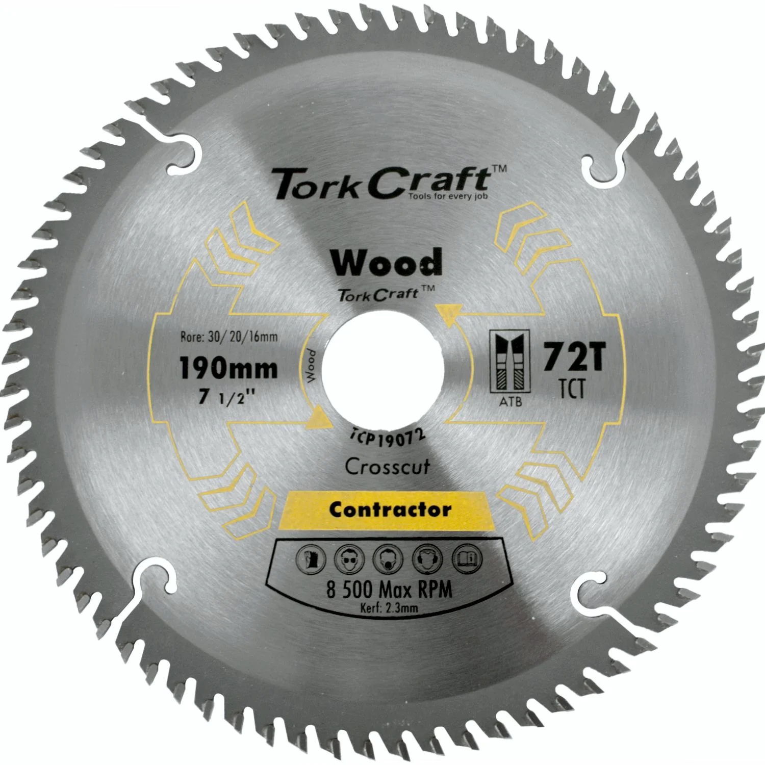TCP19072.webp BLADE CONTRACTOR 190 X 72T 30/20/ CIRCULAR SAW TCT - Image 1
