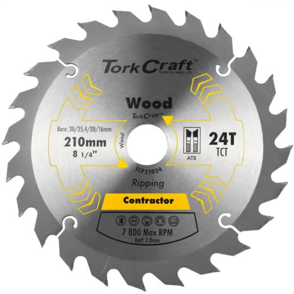 BLADE CONTRACTOR 210 X 24T 30/1/20/16 CIRCULAR SAW TCT