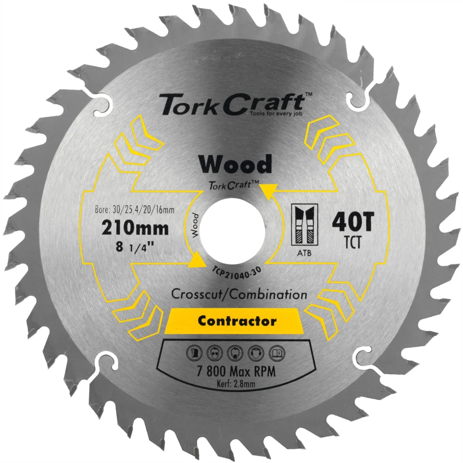 TCP21040-30.webp BLADE CONTRACTOR 210 X 40T 30-1-20-16 CIRCULAR SAW TCT - Image 1