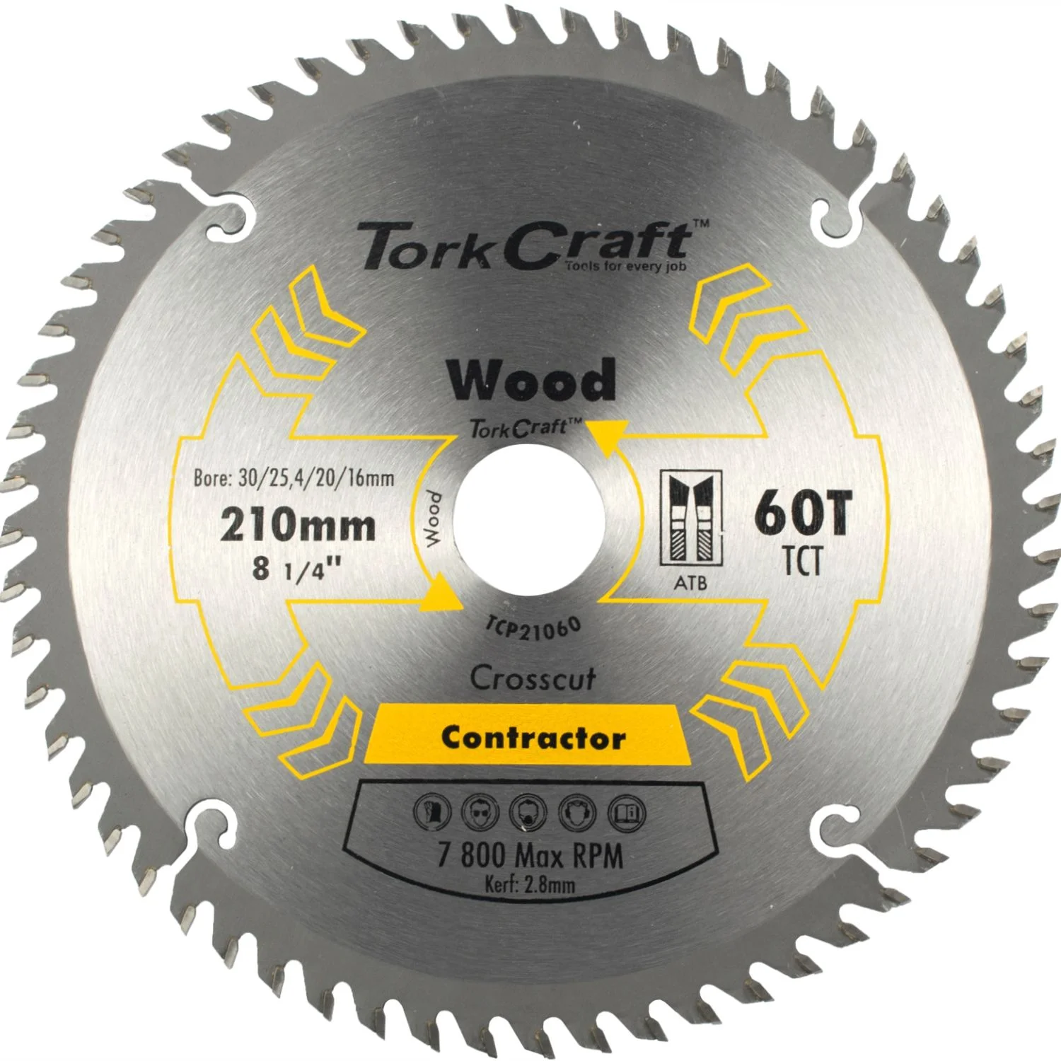 TCP21060.webp BLADE CONTRACTOR 210 X 60T 30-1-20-16 CIRCULAR SAW TCT - Image 1