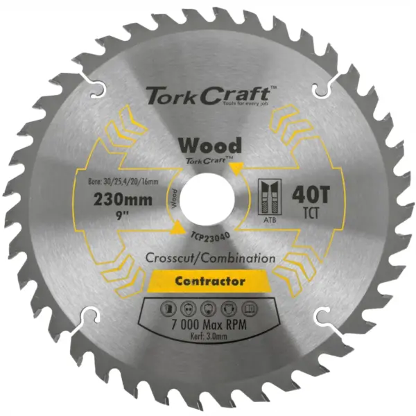 BLADE CONTRACTOR 230 X 40T 30/1/20/16 CIRCULAR SAW TCT