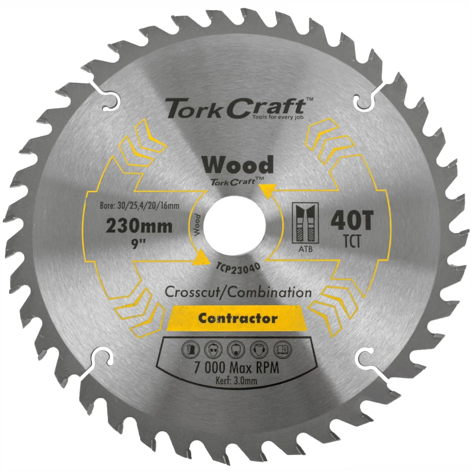 TCP23040.webp BLADE CONTRACTOR 230 X 40T 30/1/20/16 CIRCULAR SAW TCT - Image 1