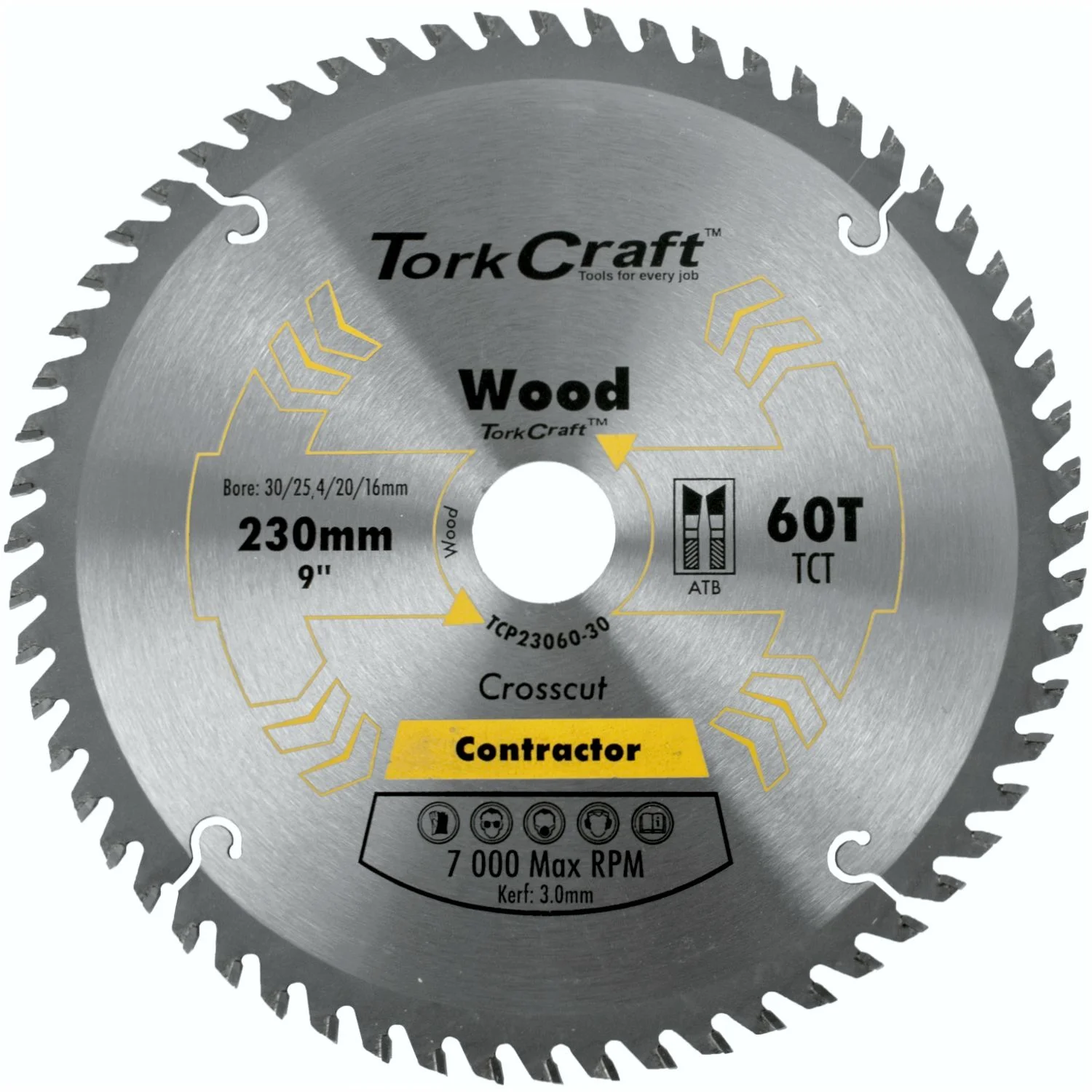 TCP23060-30.webp BLADE CONTRACTOR 230 X 60T 30/1/20/16 CIRCULAR SAW TCT - Image 1