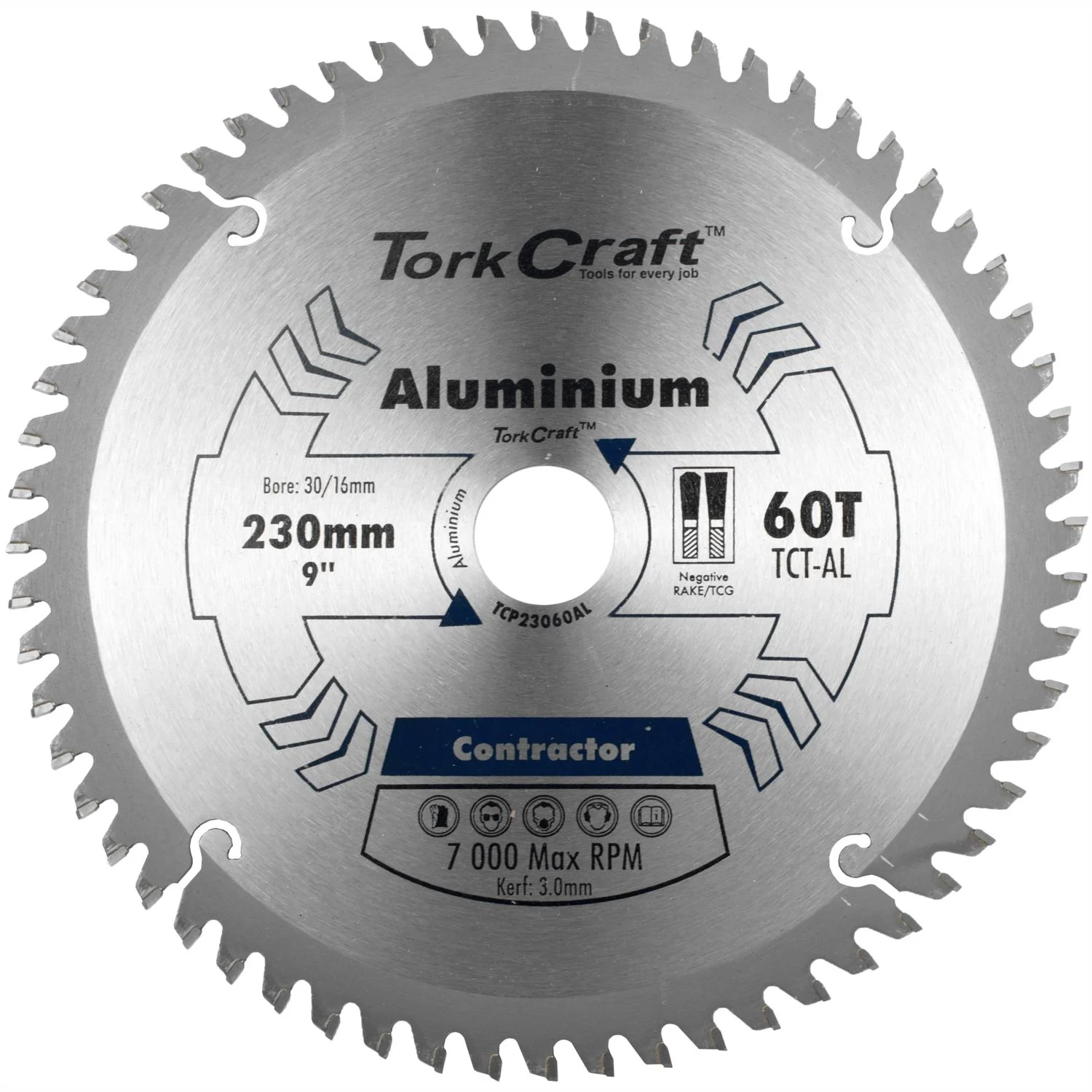 TCP23060AL.webp BLADE CONTRACTOR ALUM 230 X 60 30-16 CIRCULAR SAW TCT - Image 1