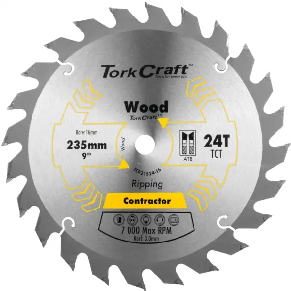 BLADE CONTRACTOR 235 X 24T 16MM CIRCULAR SAW TCT