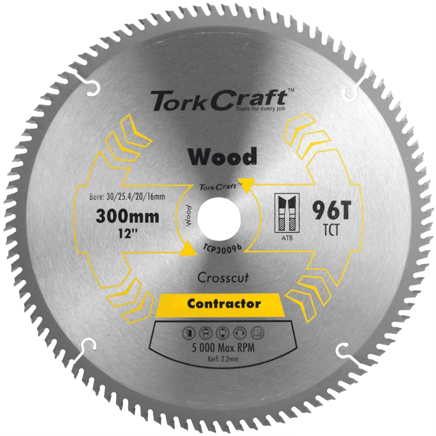 TCP30096.webp BLADE CONTRACTOR 300 X 96T 30/1/20/16 CIRCULAR SAW TCT - Image 1
