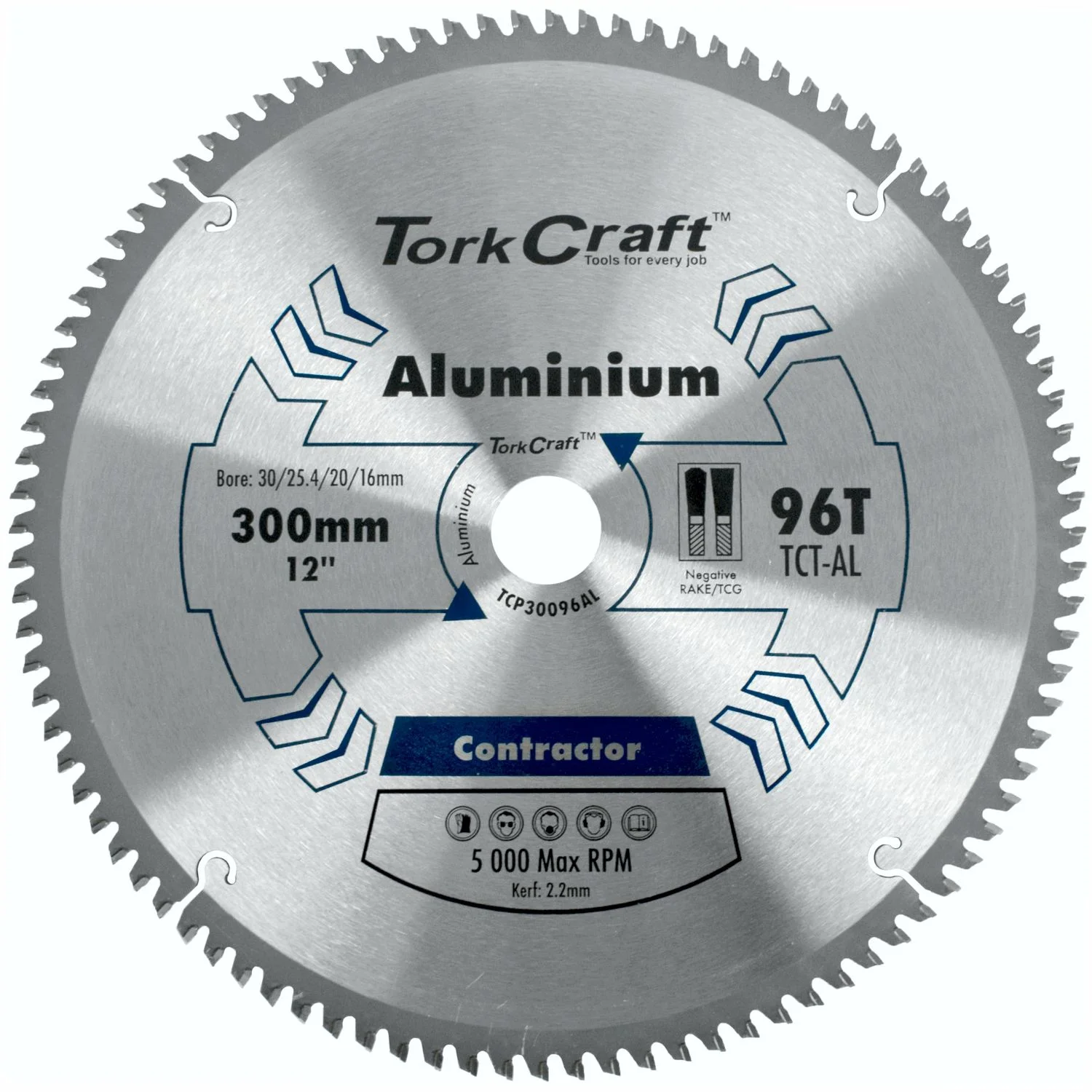 TCP30096AL.webp BLADE CONTRACTOR ALUM 300 X 96T 30/1/20/16 CIRCULAR SAW TCT - Image 1