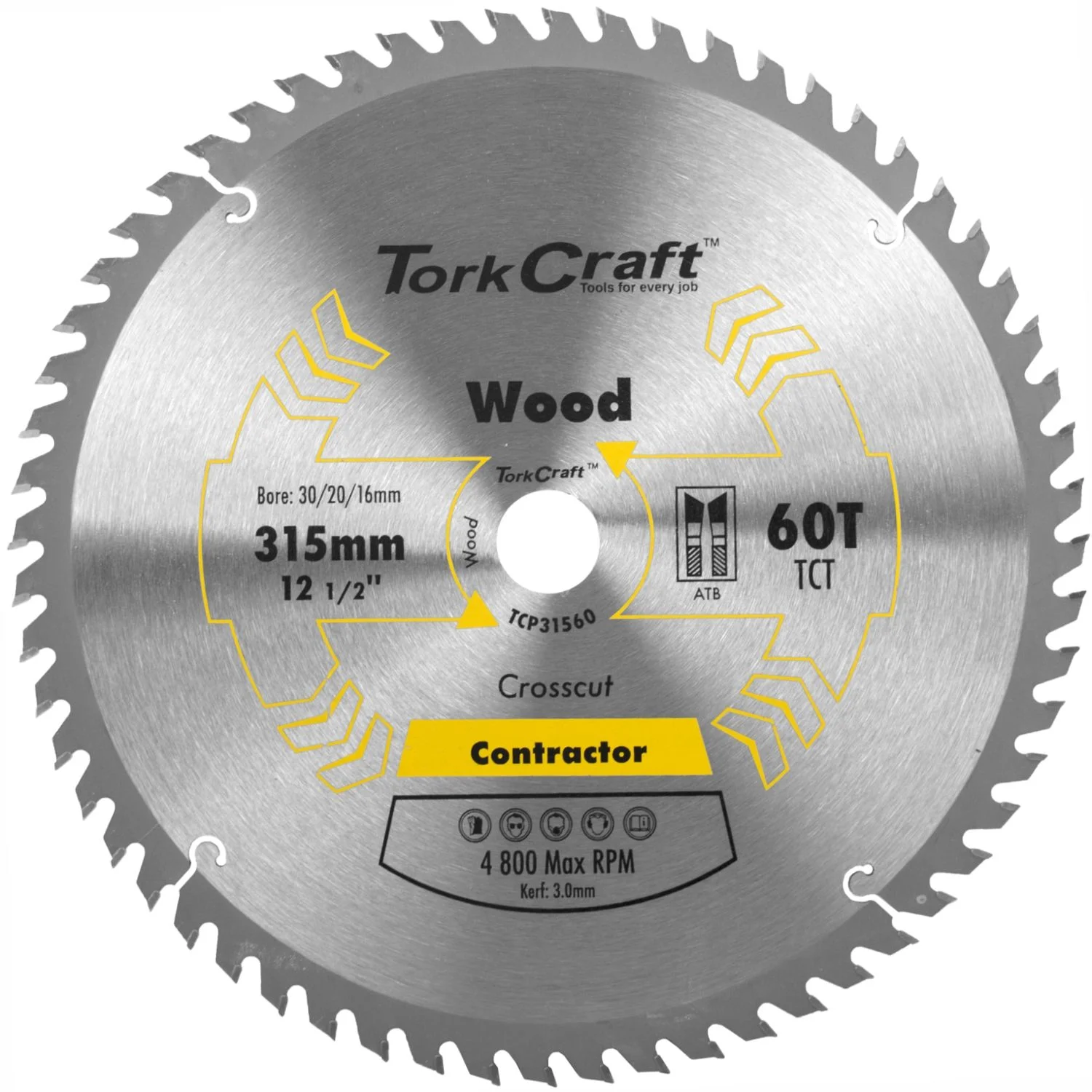 TCP31560.webp BLADE CONTRACTOR 315 X 60T 30/1/20/16 CIRCULAR SAW TCT - Image 1