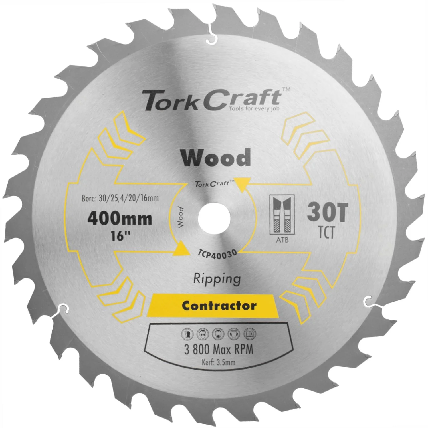 TCP40030.webp BLADE CONTRACTOR 400 X 30T 30/1 CIRCULAR SAW TCT - Image 1