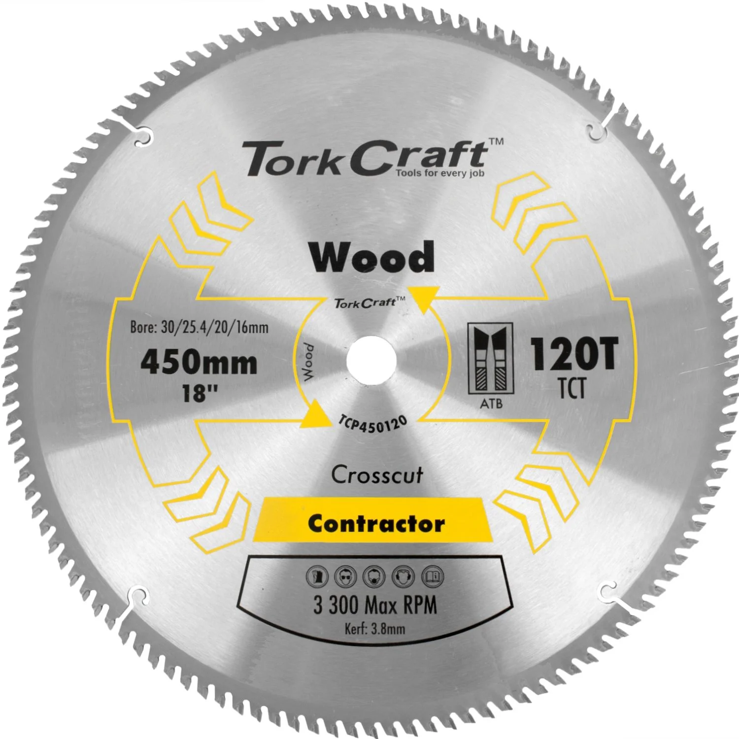 TCP450120.webp BLADE CONTRACTOR 450 X 120T 30/1 CIRCULAR SAW TCT - Image 1