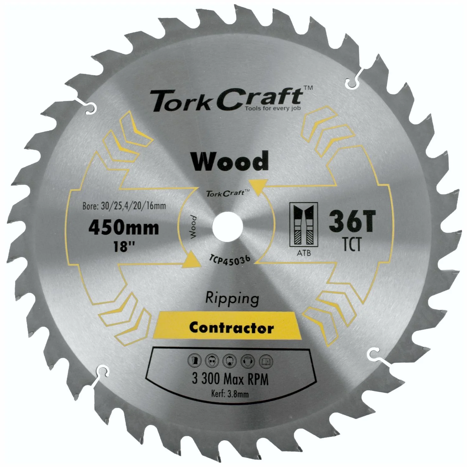 TCP45036.webp BLADE CONTRACTOR 450 X 36T 30/1 CIRCULAR SAW TCT - Image 1