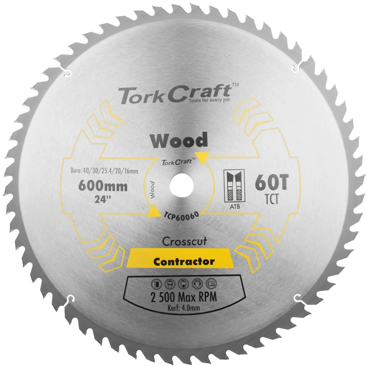 TCP60060.webp TCT SAW BLADE 600X60T 4MM KERF 40/30/1/20/16 - Image 1