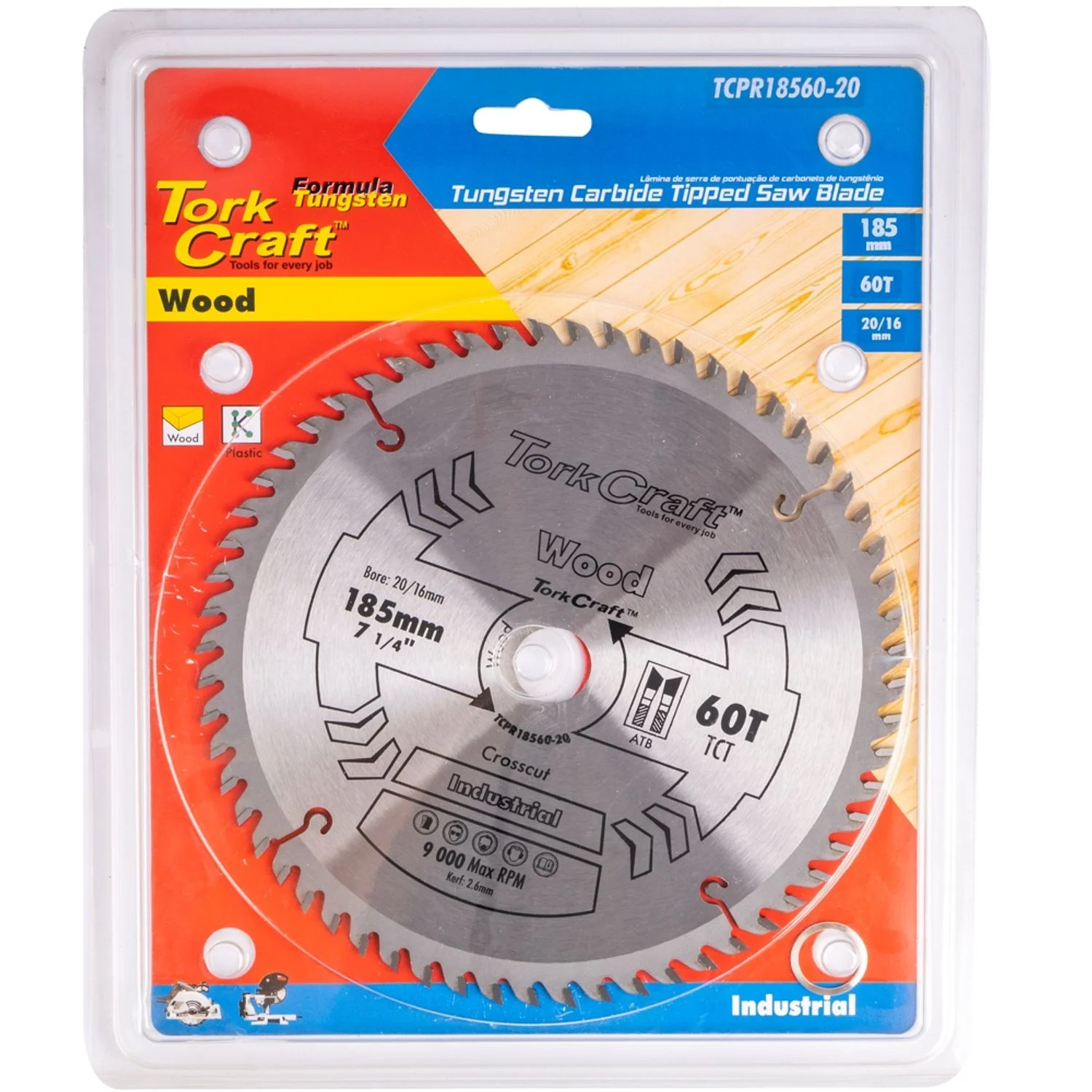 TCPR18560-20.webp BLADE TCT 185 X 60T 20/16 ATB POSITIVE PROFESIONAL INDUSTRIAL - Image 1