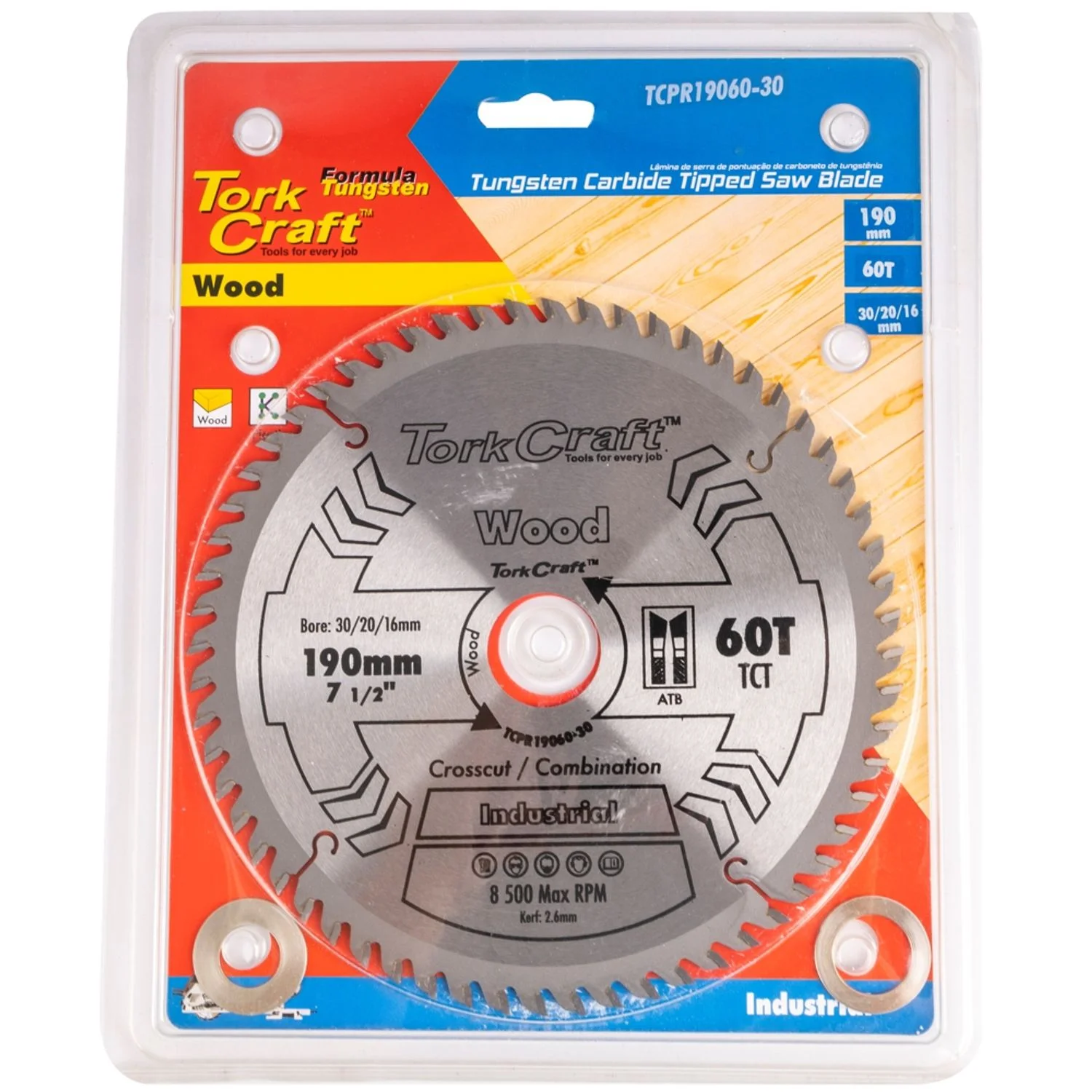 TCPR19060-30.webp BLADE TCT 190 X 60T 30/20/16 ATB POSITIVE PROFESIONAL INDUSTRIAL - Image 1
