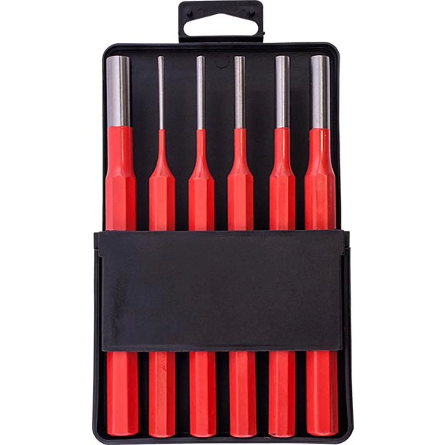 TCPU20303.webp TORK CRAFT PIN PUNCH SET 6PC - 2.5 3.5 4. 5 6 8 10MM RED - Image 1