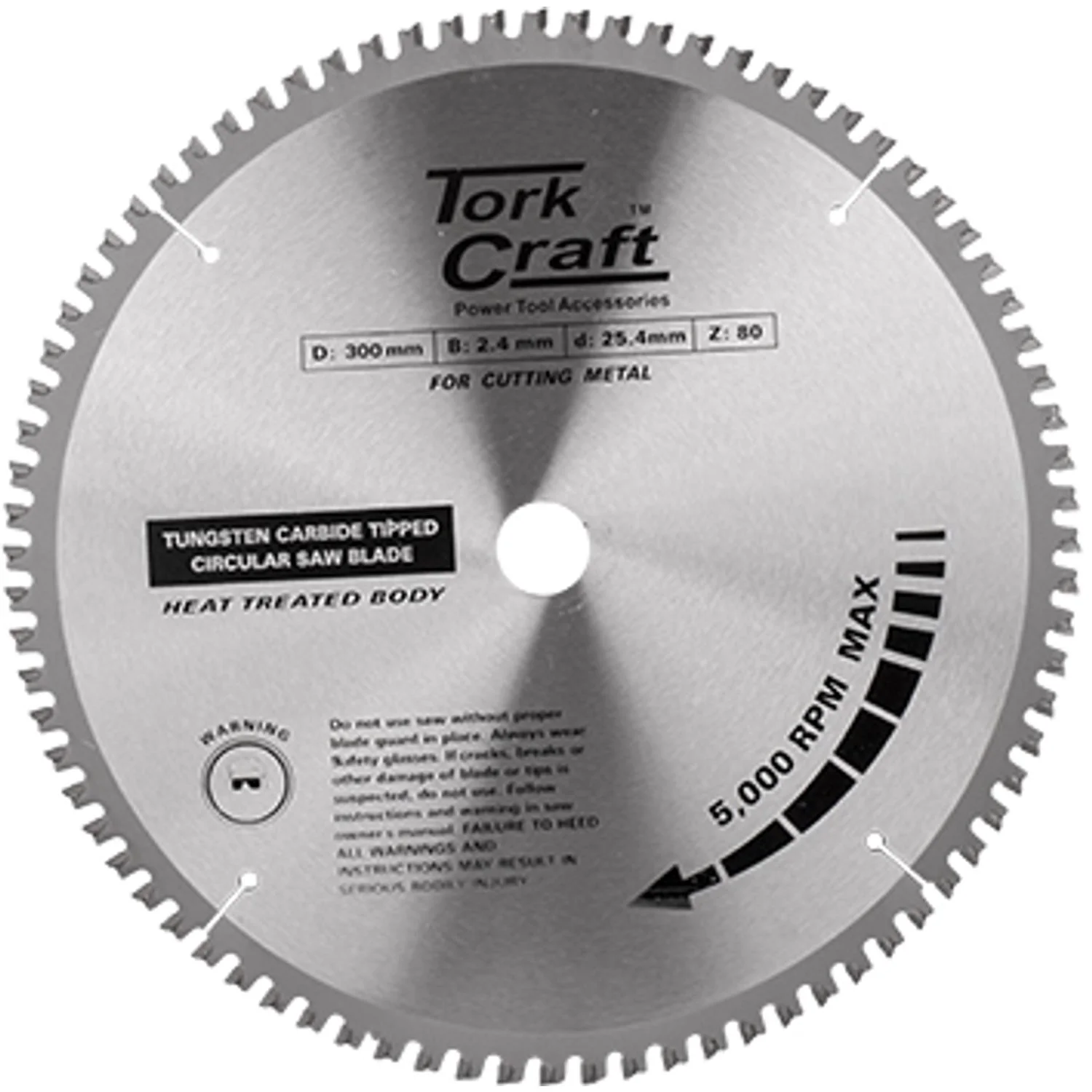 TCS30080.webp TCT BLADE STEEL CUTTING. 300 X 80T 25.4 BORE - Image 1