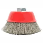 WIRE CUP BRUSH 100 X M14 CRIMPED STAINLESS STEEL BULK TCW