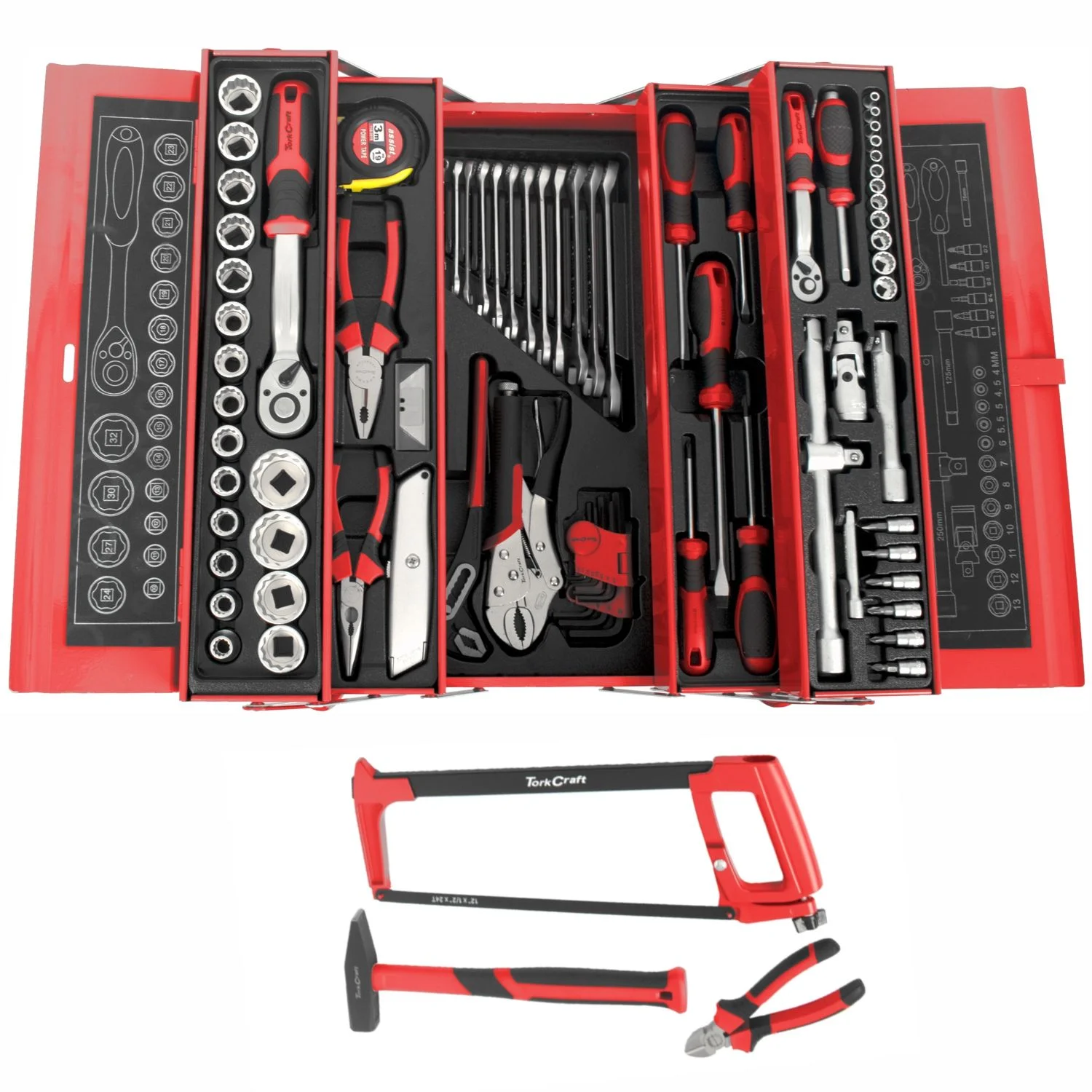 TCTB088.webp TRADESMAN CANTILEVER TOOL BOX 88PC 5 X TRAY 468X200X203MM - Image 1