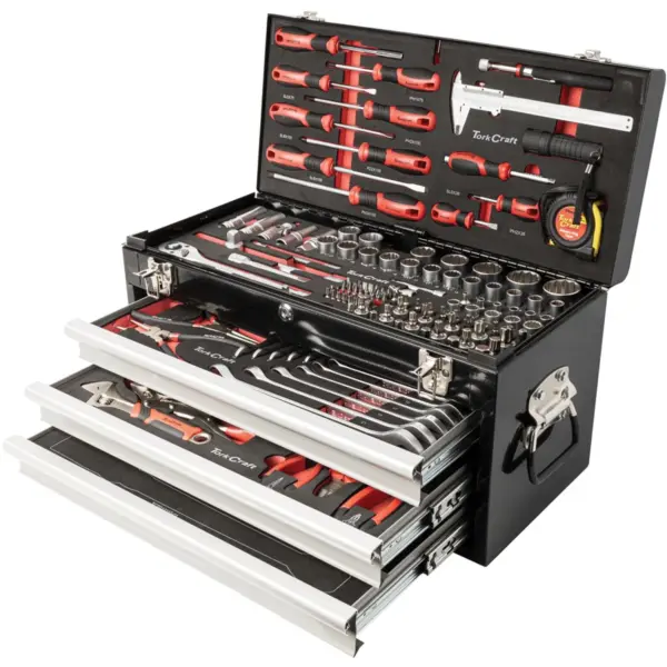 TOOL BOX 154 PCE 3 DRAWER and TOP TRAY 535X255 X 315MM TRACK BOX