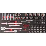 TOOL BOX 154 PCE 3 DRAWER and TOP TRAY 535X255 X 315MM TRACK BOX - Image 4