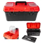 HEAVY DUTY PLASTIC TOOL BOX WITH ORGANIZER RED/BLACK 550MM