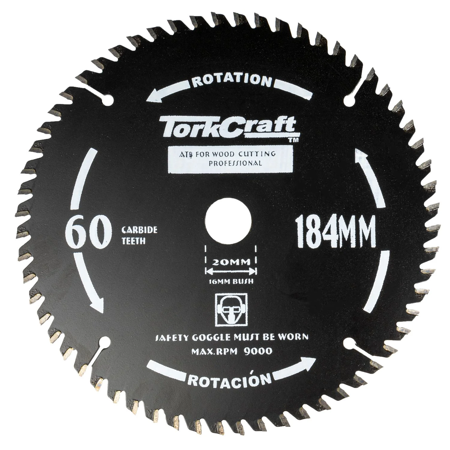 TCTK18460.webp SAW BLADE THIN KERF 184 X 60T 20/16 TCT - Image 1
