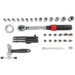 34PCS BIKE REPAIR TORQUE 5-25NM WRENCH SET 1/4″ SOCKET KIT BYCICLE