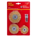WIRE BRUSH SET 3PCE WITH SEPARATE SHAFT