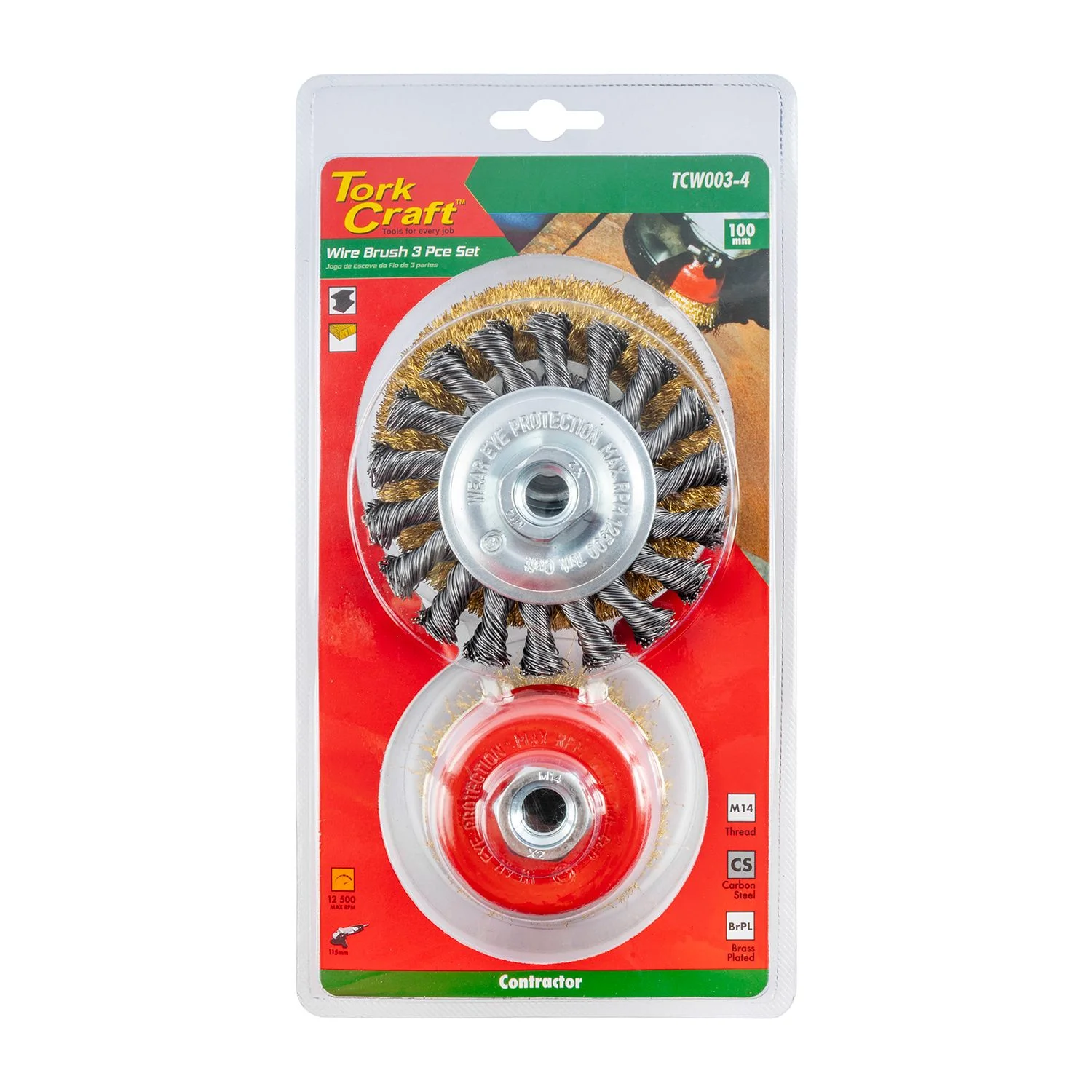 TCW003-4.webp WIRE BRUSH SET 3PCE 100MM TWIST KNOT WHEEL - Image 1