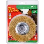 WIRE WHEEL BRUSH 125MM X 14MM X 16MM ARBOR WITH 1/2″ BUSH