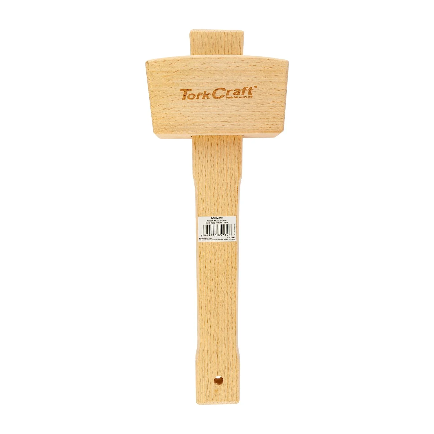 TCWM002.webp WOODEN MALLET 300MM X 110MM 290-300G ENG. BEECH WOOD TORK CRAFT - Image 1