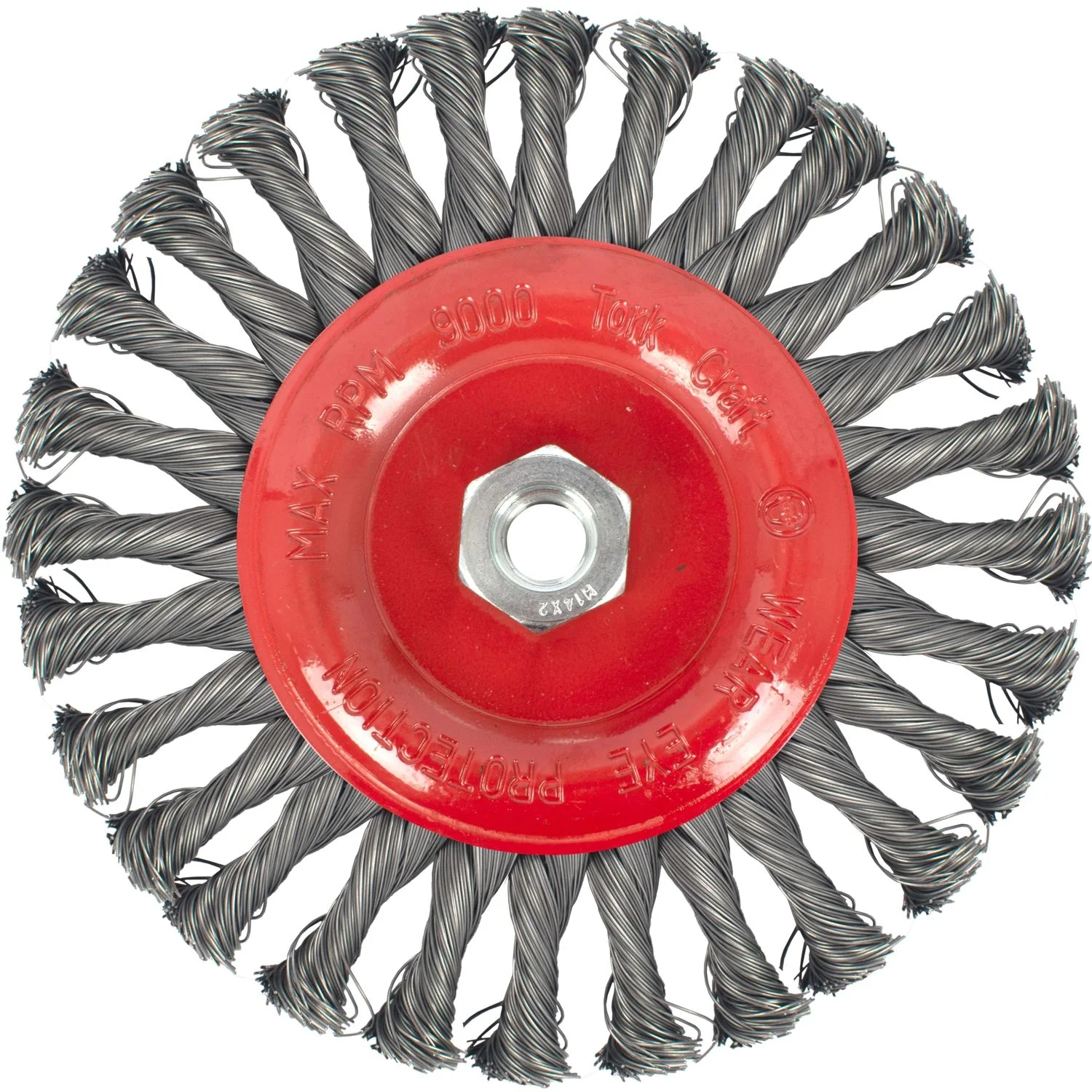 TCWS175-1.webp WIRE WHEEL BRUSH SINGLE SECTION TWISTED PLAIN 175MMXM14 BLISTER - Image 1