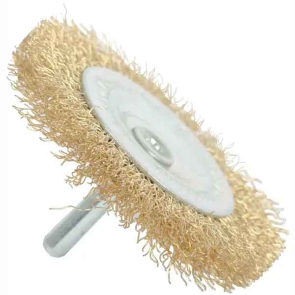 WIRE WHEEL BRUSH 63MM X 6MM SHAFT BLISTER