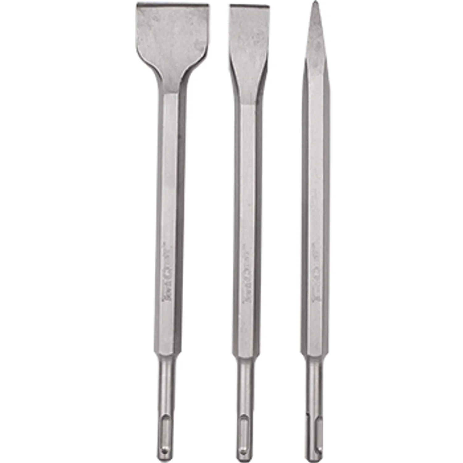 TCYC01401.webp SDS PLUS CHISEL SET 3PCE POINTED 14MM FLAT 20MM FLAT 40MM TORK CRAFT - Image 1