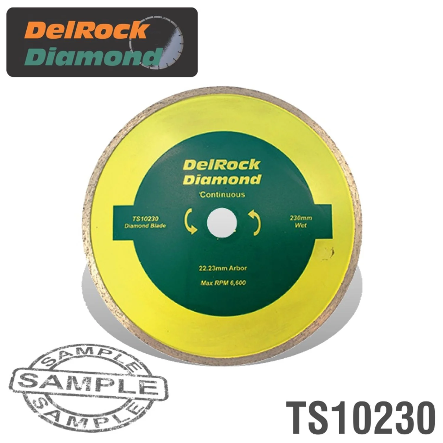 TS10230.webp DIAMOND BLADE 230MM CONT. RIM DELROCK - Image 1