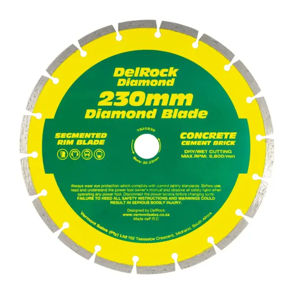DIAMOND BLADE 230MM SEGMENTED DELROCK