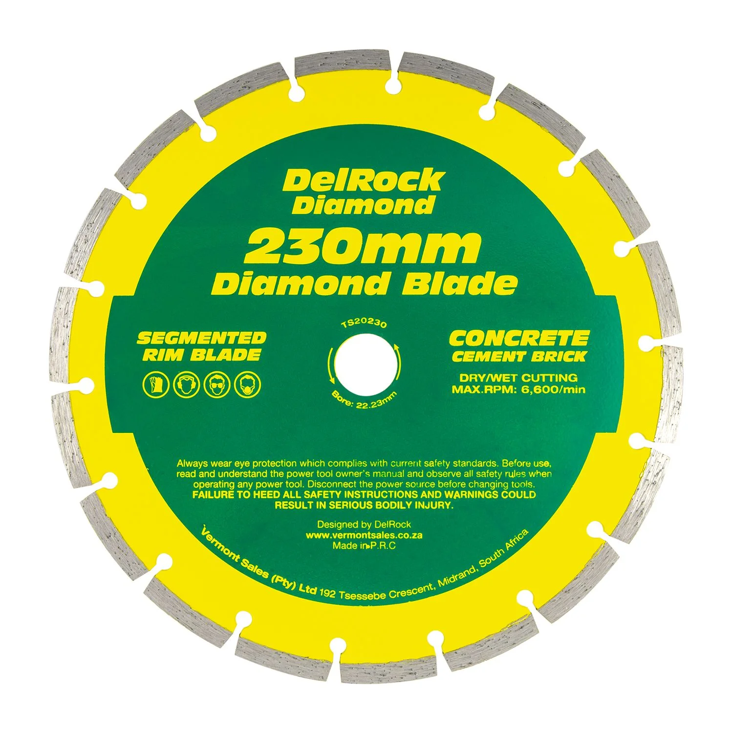 TS20230.webp DIAMOND BLADE 230MM SEGMENTED DELROCK - Image 1