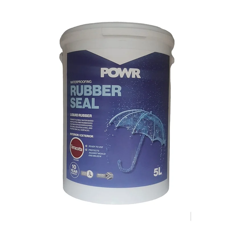W11446.webp RUBBER SEAL WATERPROOF COATING TERRACOTTA 5 LTR POWR - Image 1